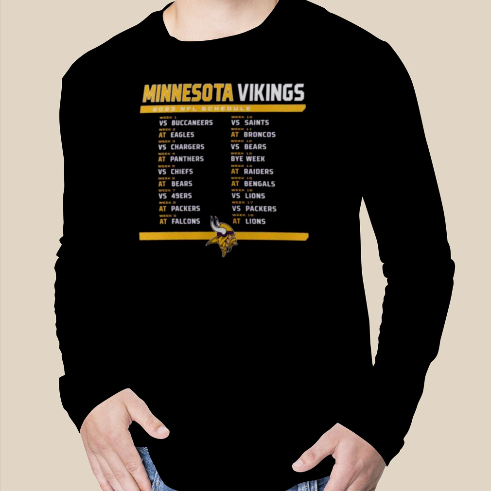 Minnesota Vikings 2023 Nfl Schedule T Shirt