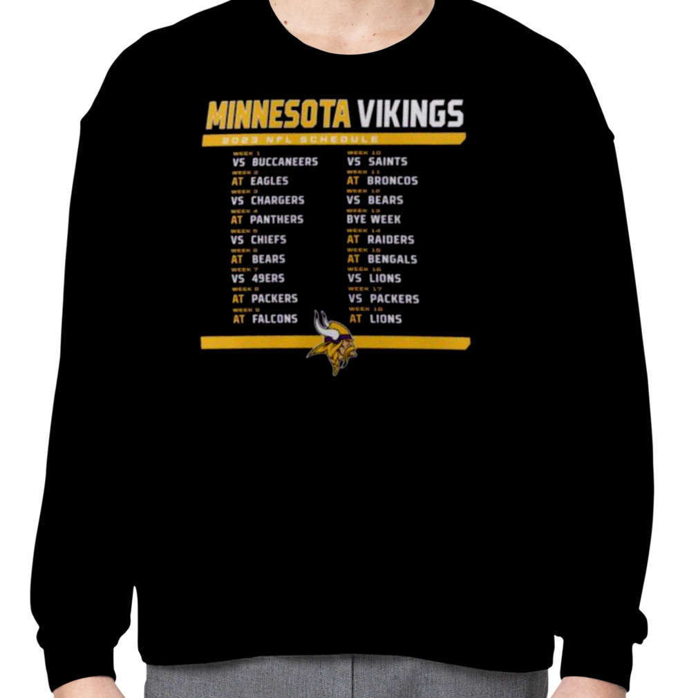 Minnesota Vikings 2023 NFL Schedule Shirt - Limotees