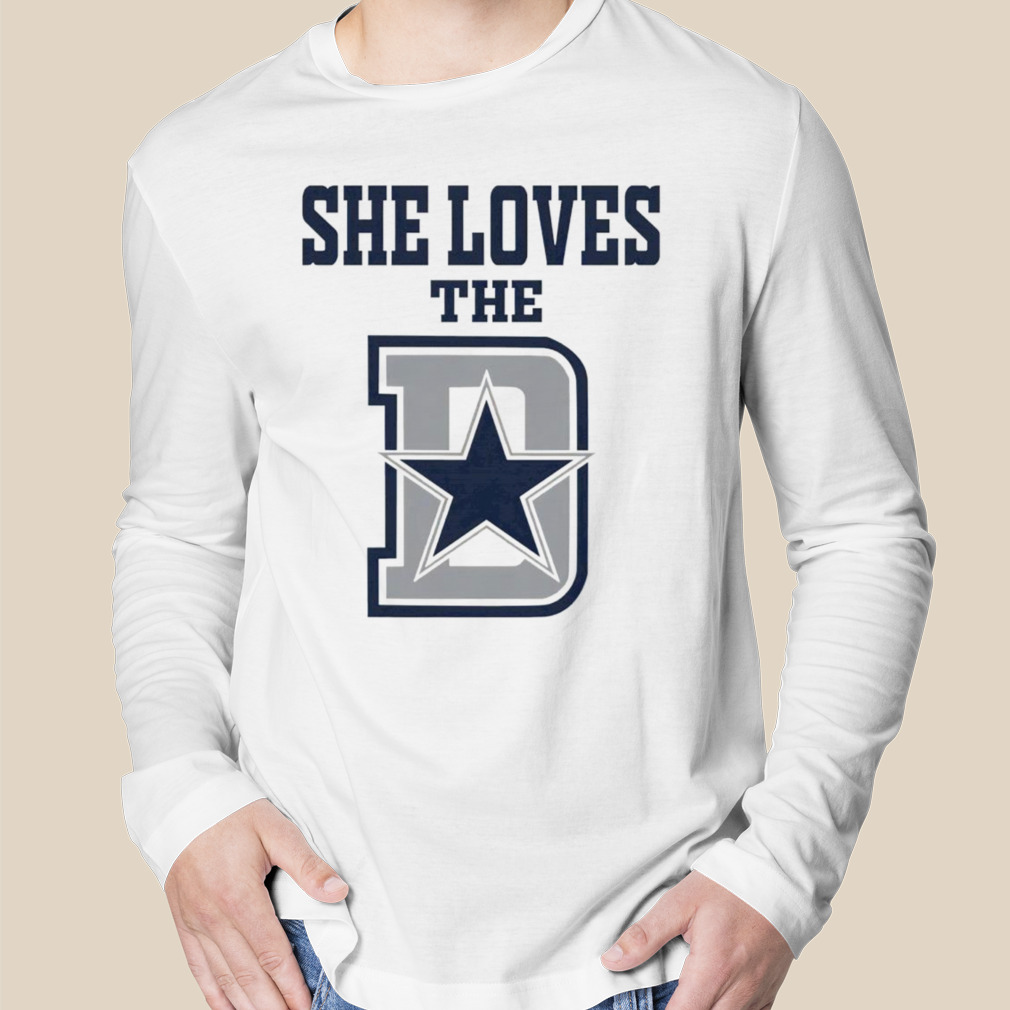 She Loves The D Dallas Cowboys Vintage Tee, Women's Dallas Cowboys Apparel  - Bring Your Ideas, Thoughts And Imaginations Into Reality Today