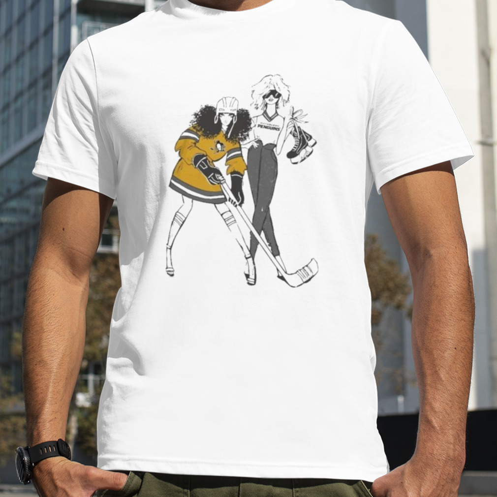 G Iii 4her By Carl Banks Heather Gray Pittsburgh Penguins Hockey Girls T  Shirt