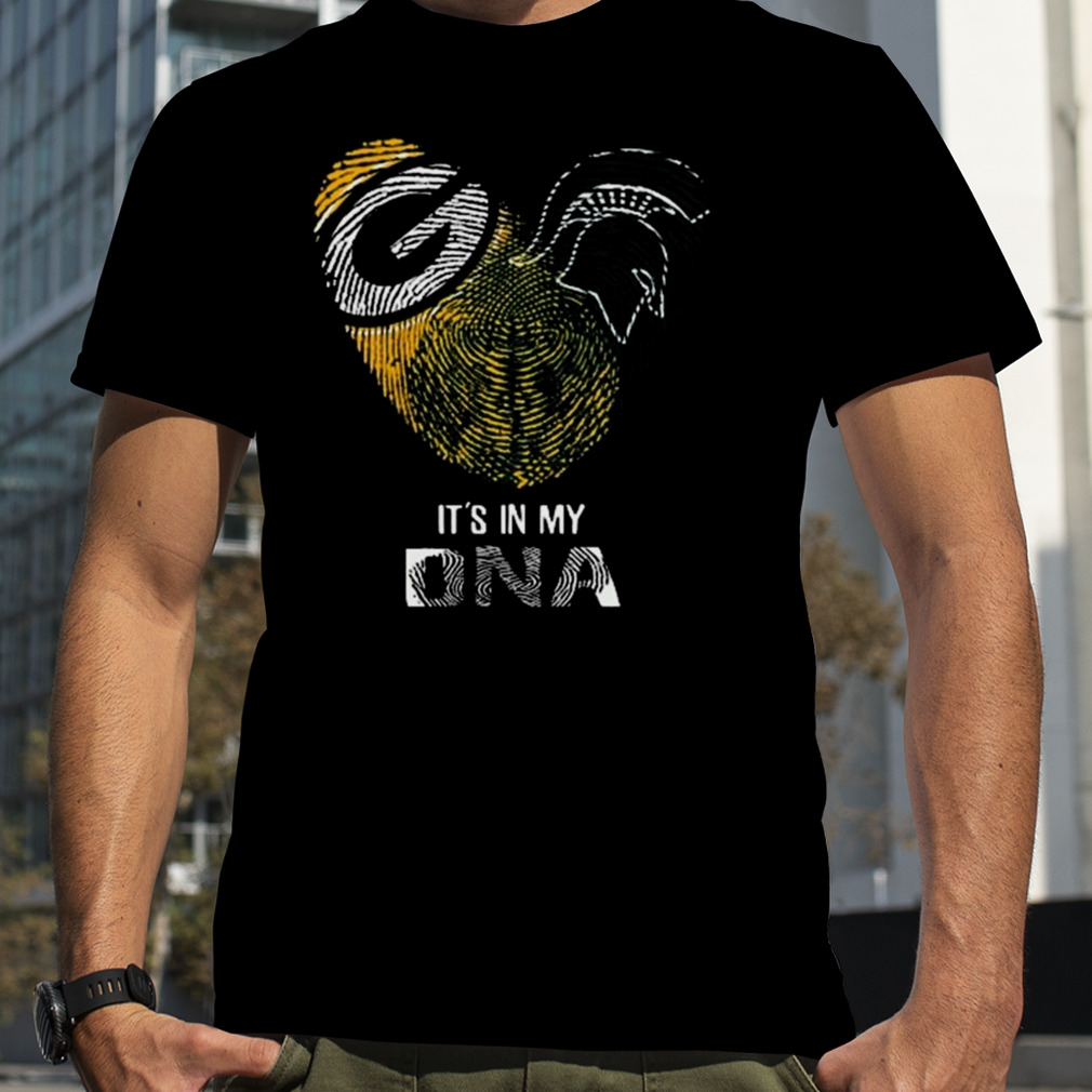 Green Bay Packers And Michigan State Spartans Heart It’s In My Dna 2023 T-shirt