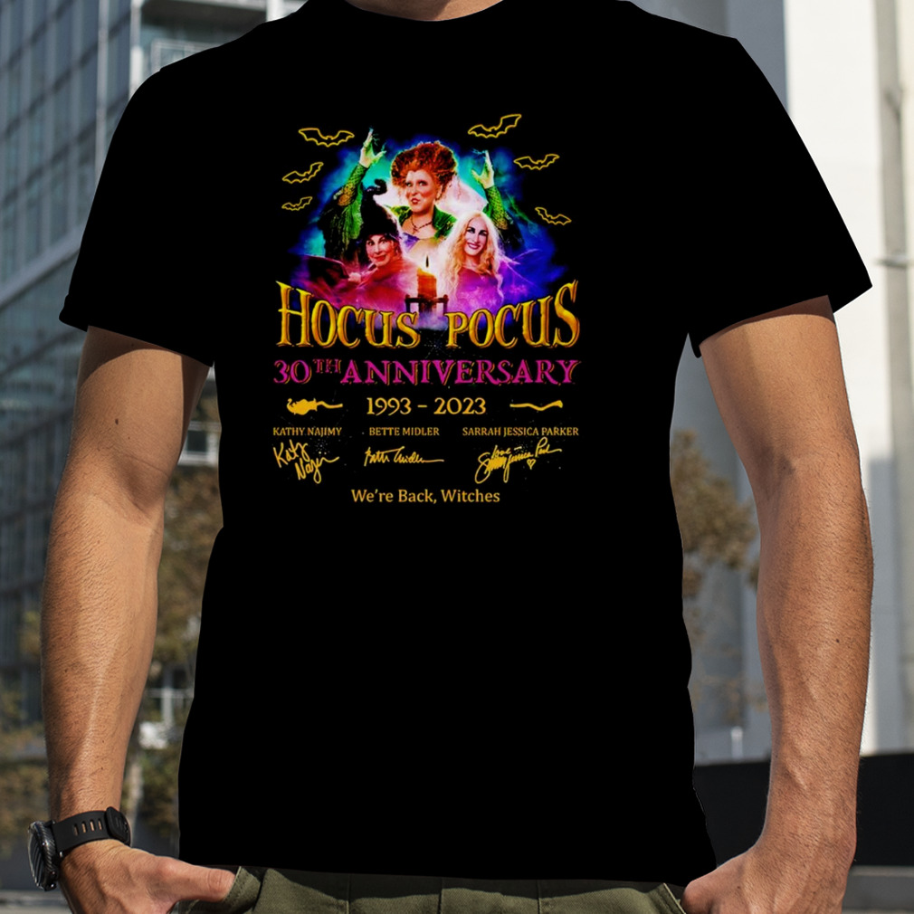 Hocus Pocus 30th anniversary we’re back witches signatures shirt