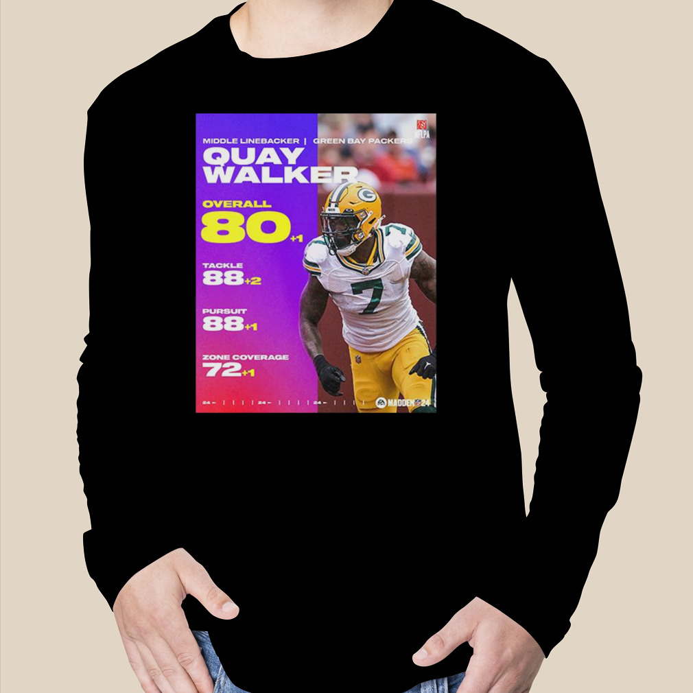 Official middle Linebacker Green Bay Packers Quay Walker Overall 80 Points  NFL Madden 24 Home Decor Poster Canvas Shirt, hoodie, sweater, long sleeve  and tank top