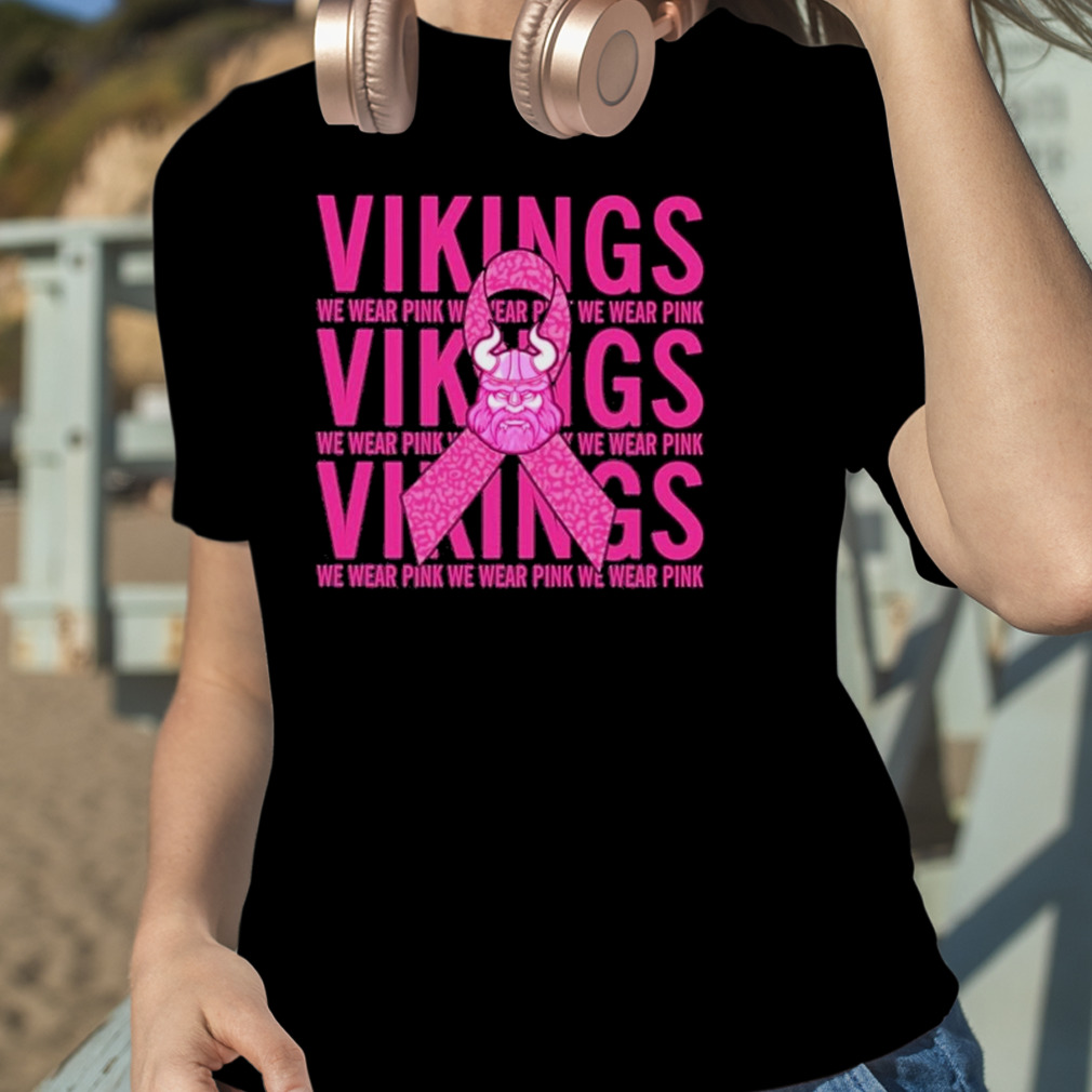 Minnesota Vikings Mascot We Wear Pink Cancer T-shirt,Sweater, Hoodie, And  Long Sleeved, Ladies, Tank Top