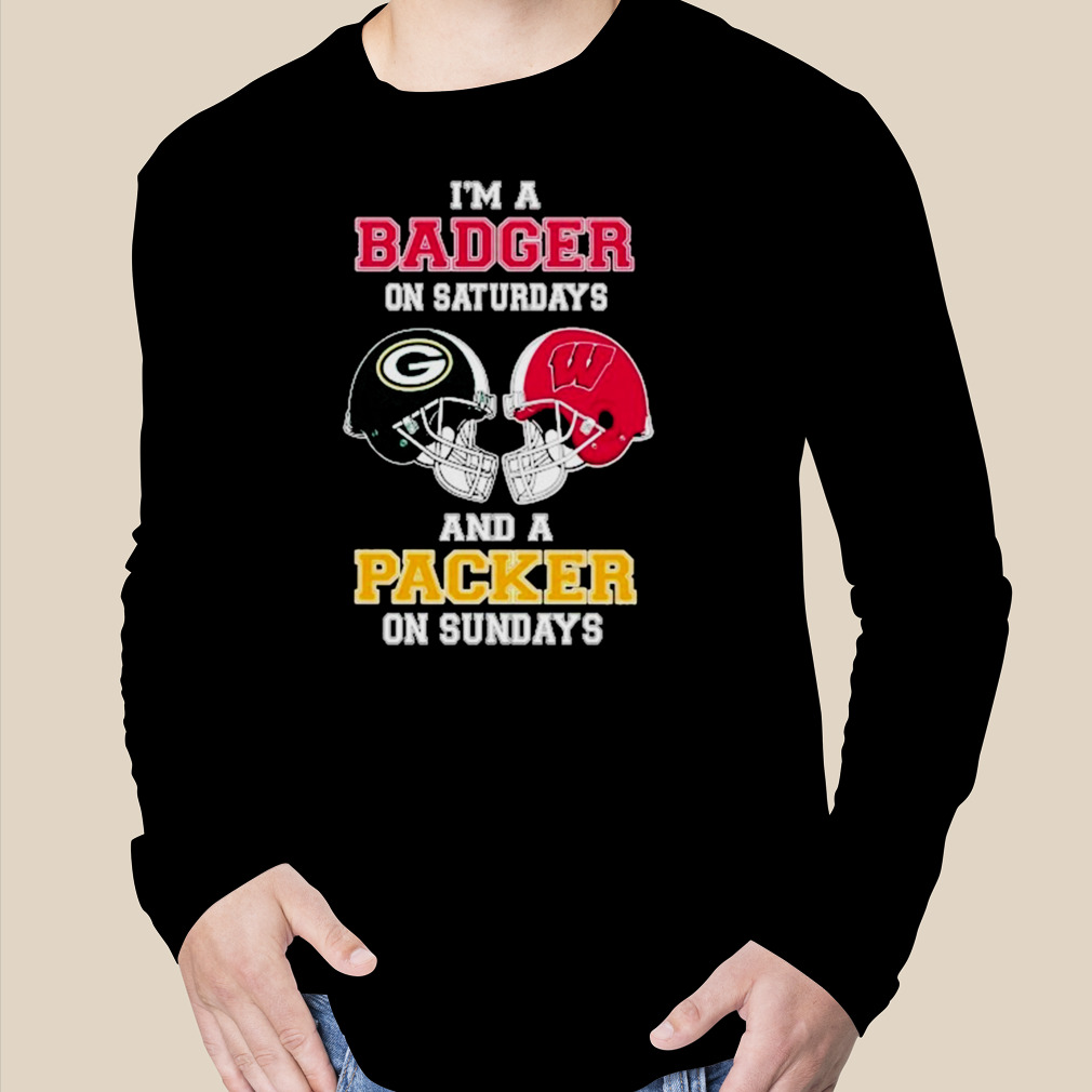 I'm A Badgers On Saturdays And A Packers On Sundays Helmet 2023 T Shirt -  Limotees