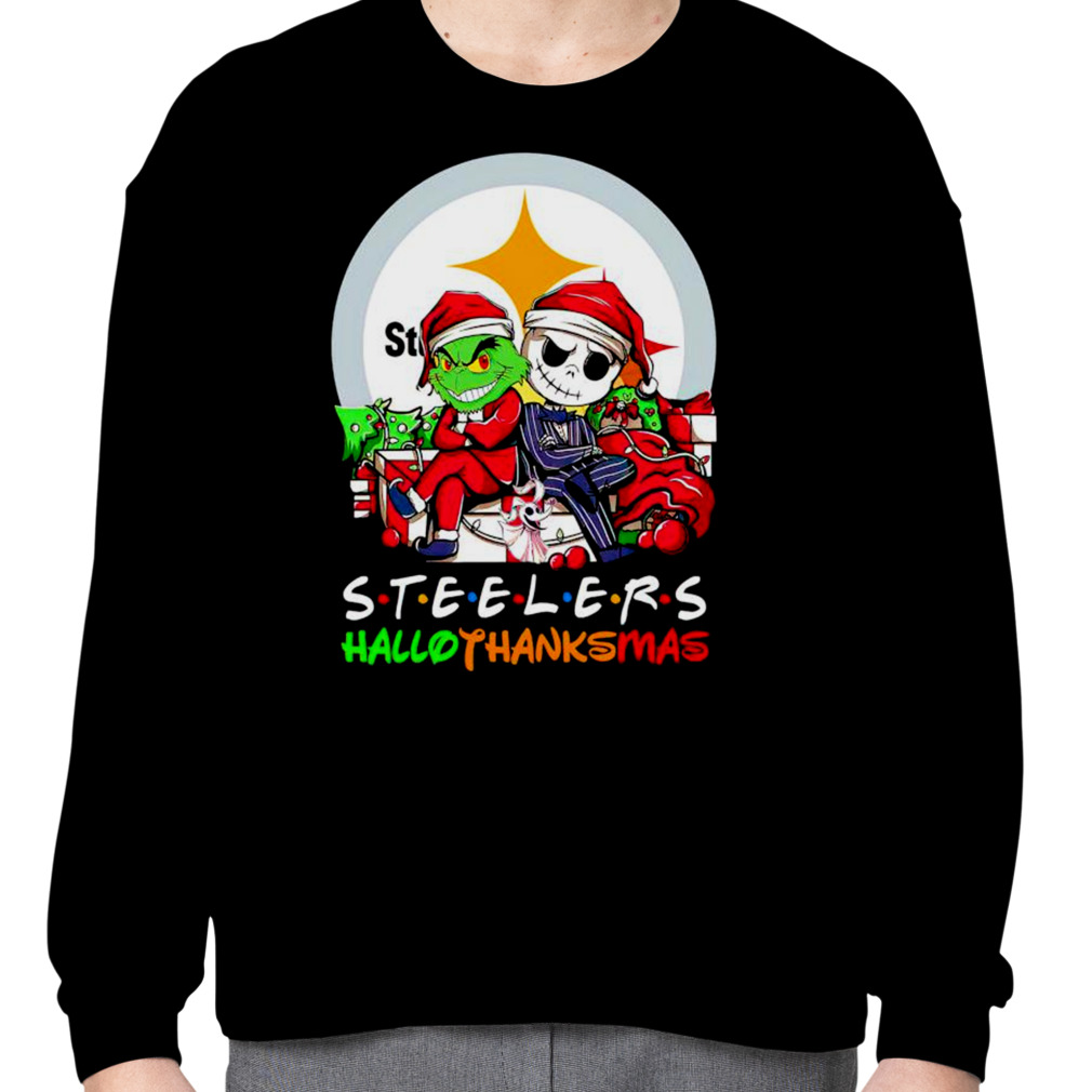 Jack Skellington And The Grinch Pittsburgh Steelers Hallothanksmas Shirt,  hoodie, sweater and long sleeve