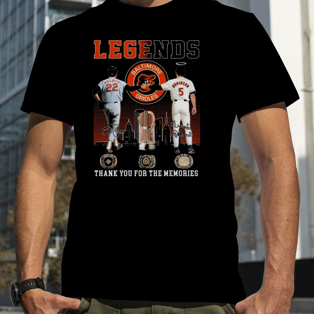 Legends Baltimore Orioles Palmer And Robinson Thank You For The Memories T- Shirt, hoodie, sweater and long sleeve