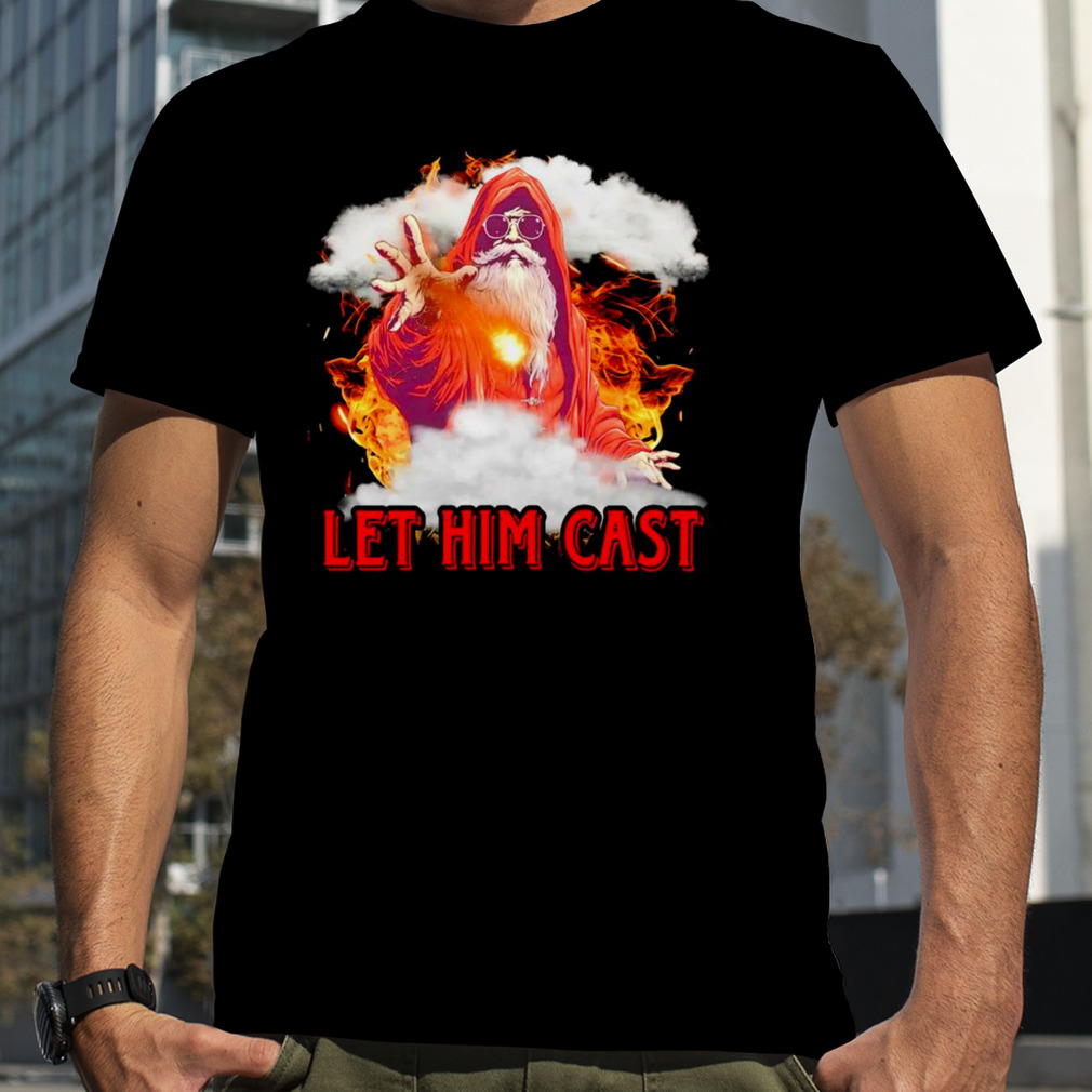 Psychedelic Wizard wearing sungglasses let him cast shirt