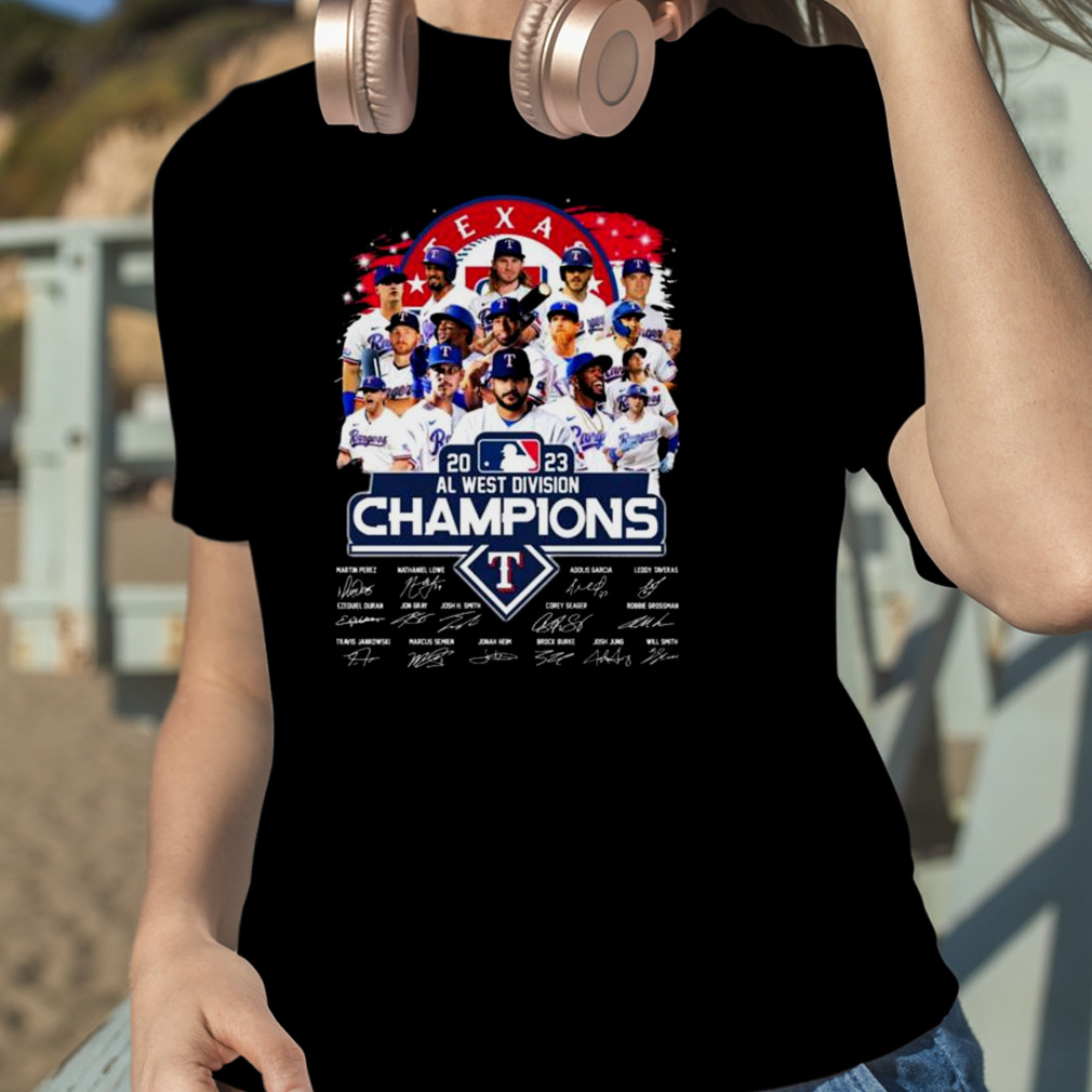 Texas Rangers 2023 Al West Division Champions signature shirt