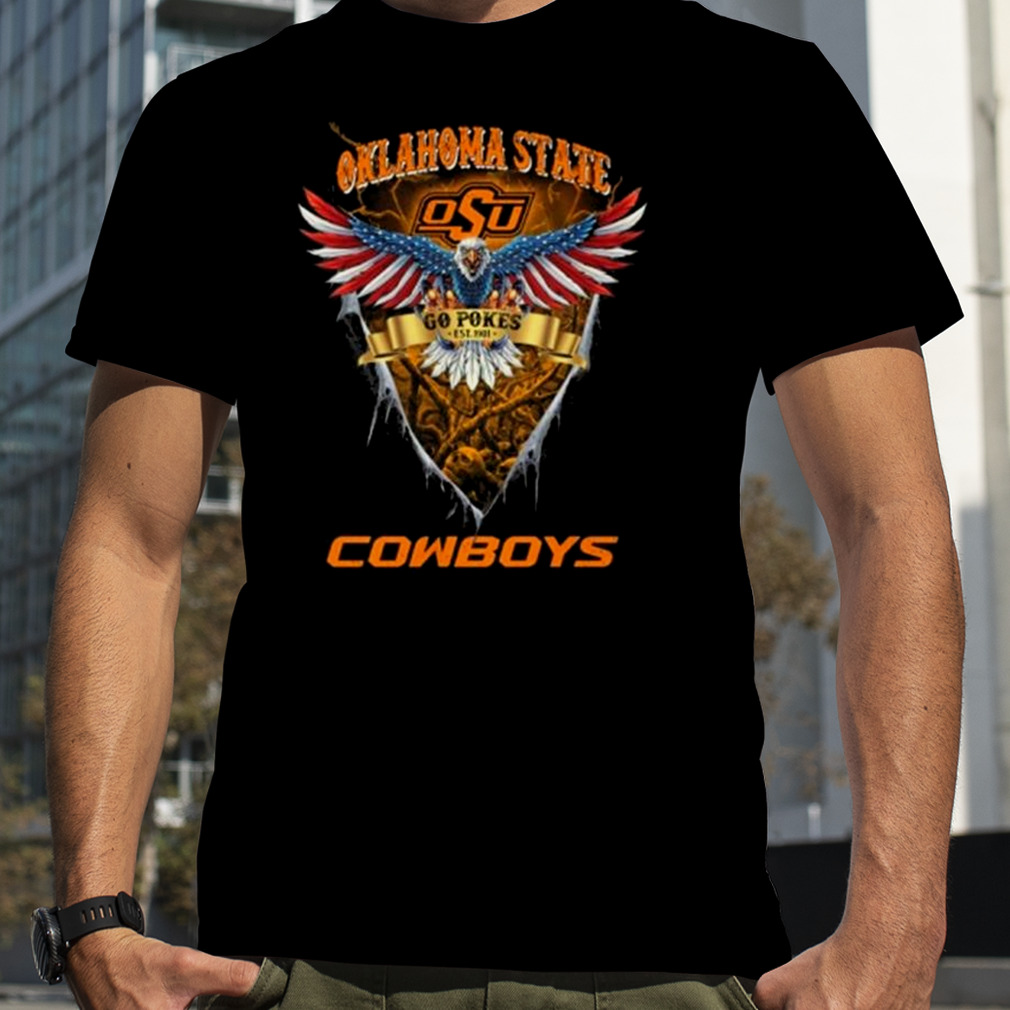 US Eagle Go Pokes Oklahoma State Cowboys Football T-Shirt