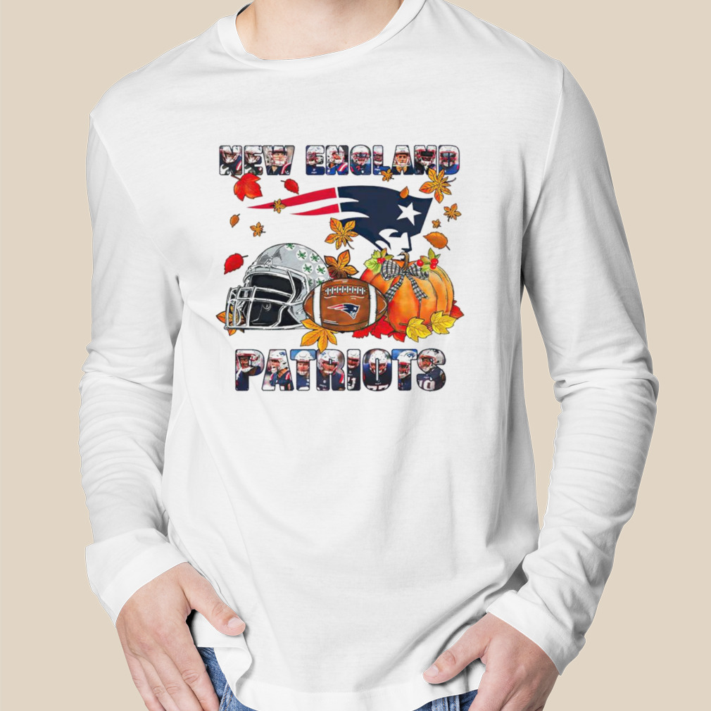 New England Patriots Fall Helmet Pumpkin Shirt - Peanutstee