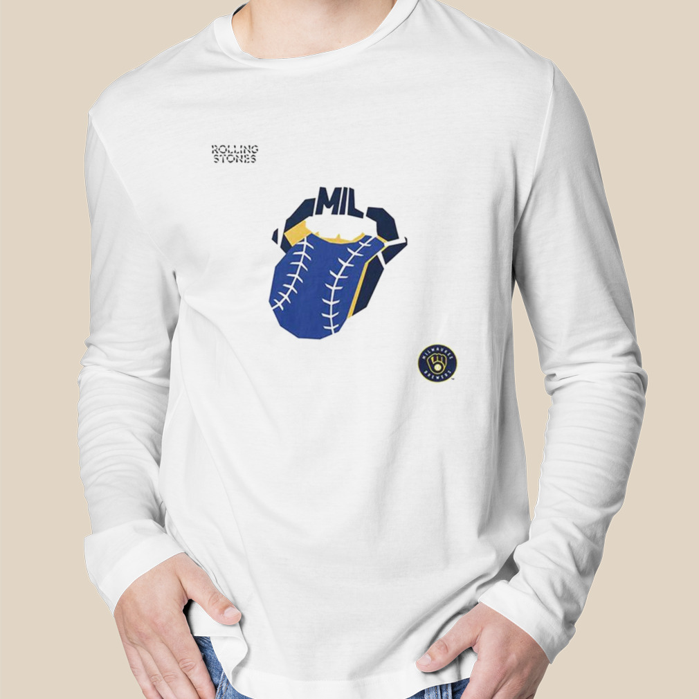 The Rolling Stones x Milwaukee Brewers MLB Hackey Diamonds Limited Edition  Vinyl Collection Collab T-Shirt - Binteez