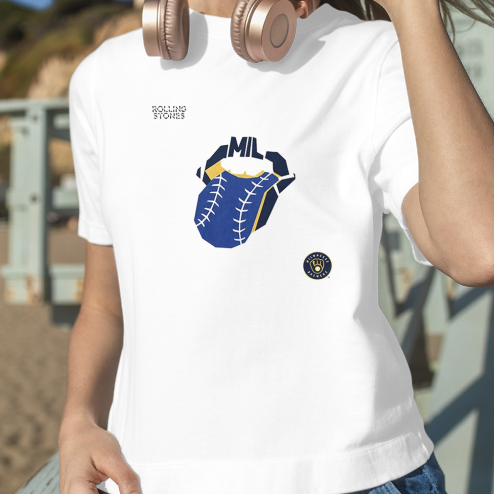 The Rolling Stones x Milwaukee Brewers MLB Hackey Diamonds Limited Edition  Vinyl Collection Collab T-Shirt - Binteez