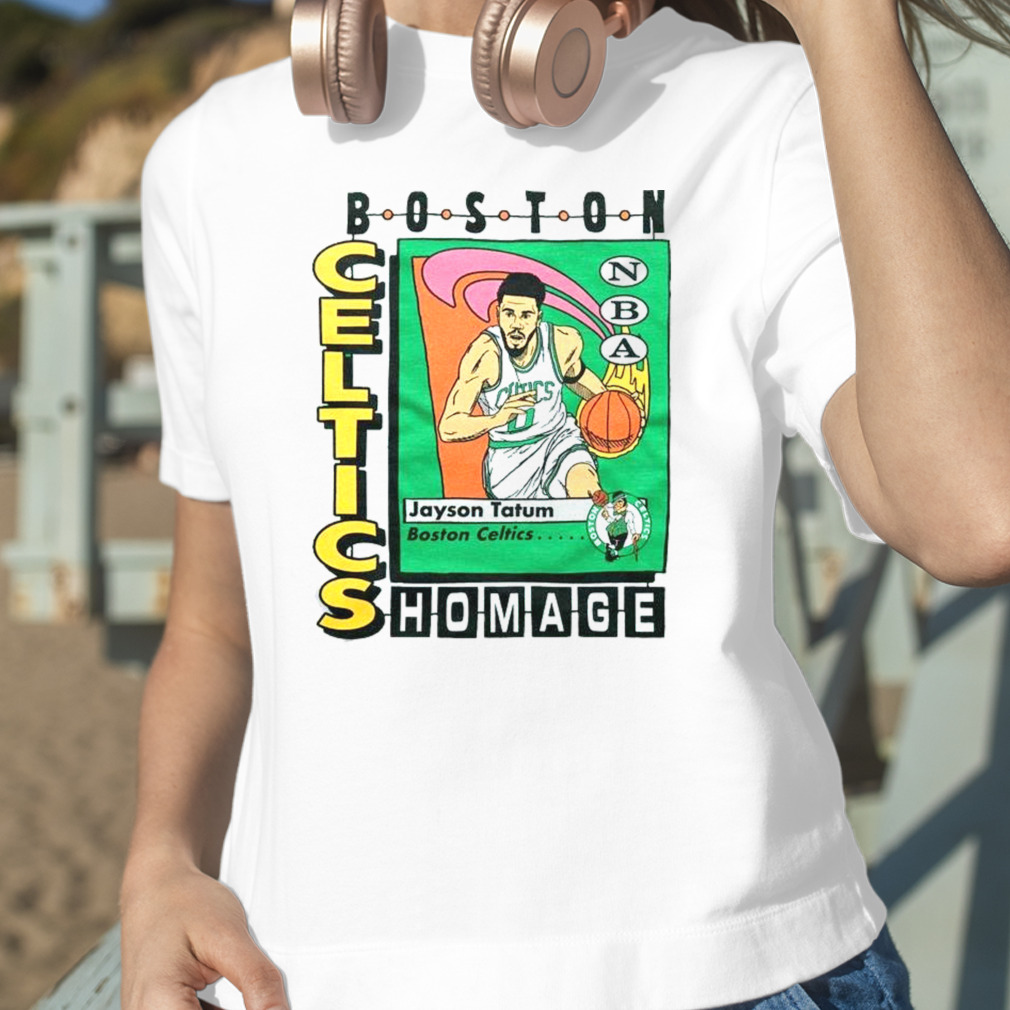 Boston Celtics Comic Book Jayson Tatum T-Shirt from Homage. | Green | Vintage Apparel from Homage.