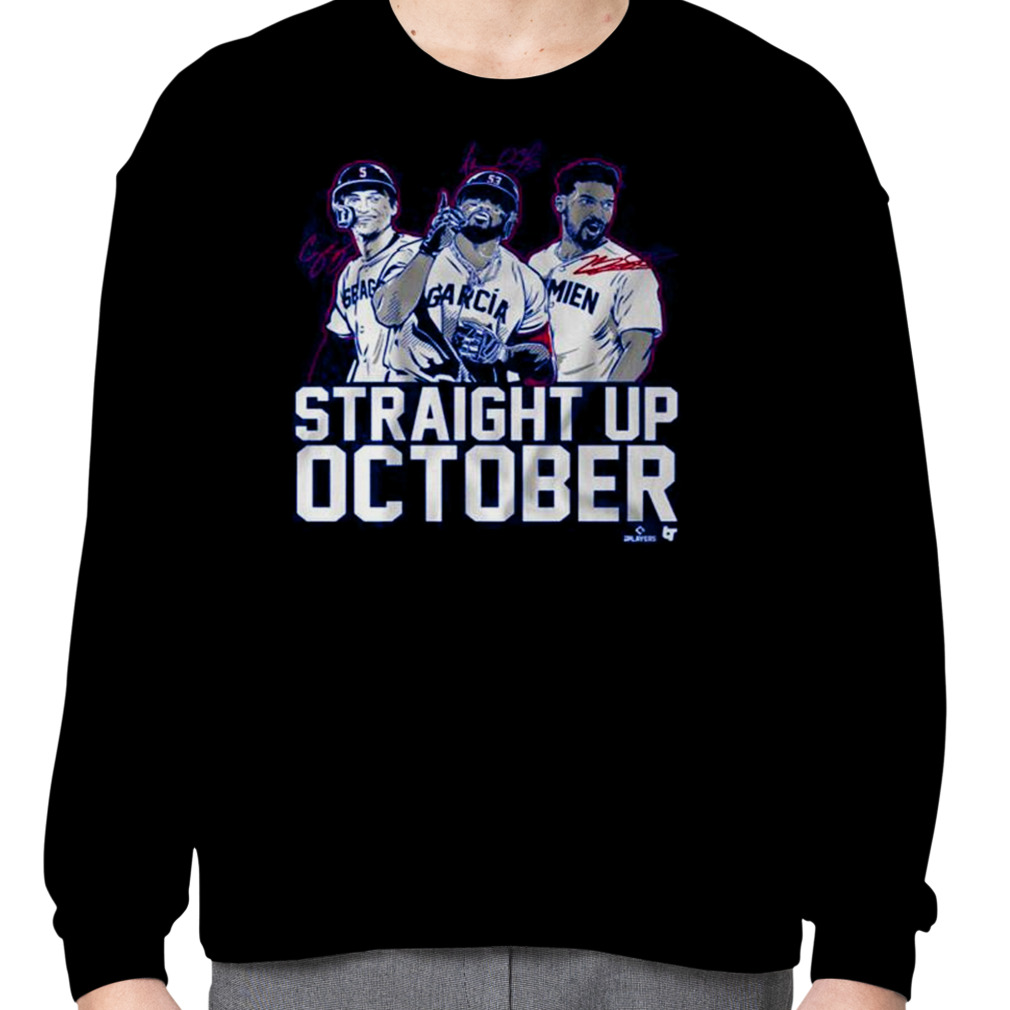 Corey Seager Marcus Semien And Adolis Garcia Straight Up October Shirt