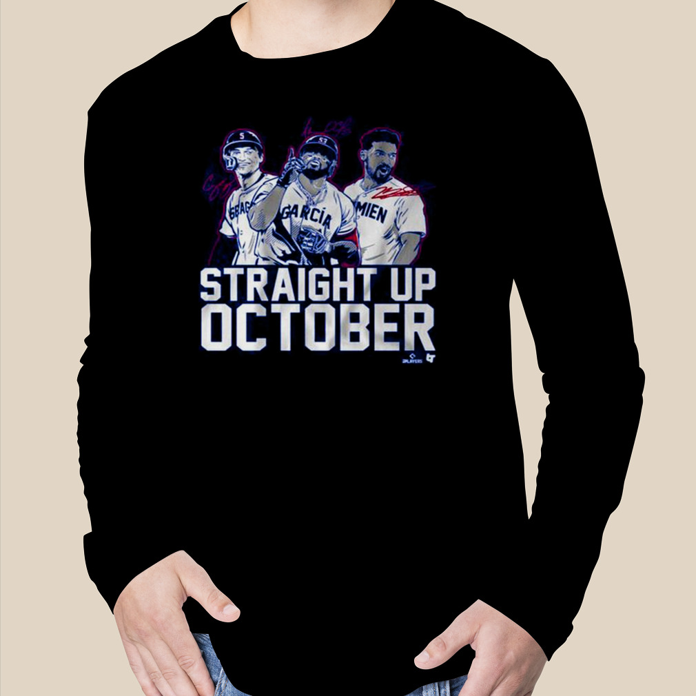 Corey Seager Marcus Semien and adolis Garcia Straight Up October Shirt