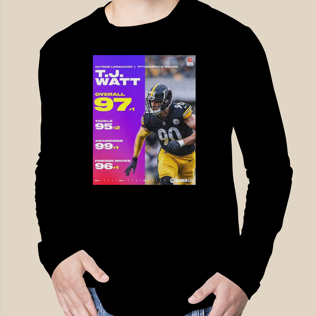 Outside Linebacker Pittsburgh Steelers TJ Watt Overall 97 EA Sports Madden  NFL 24 99 Club T-Shirt - Binteez