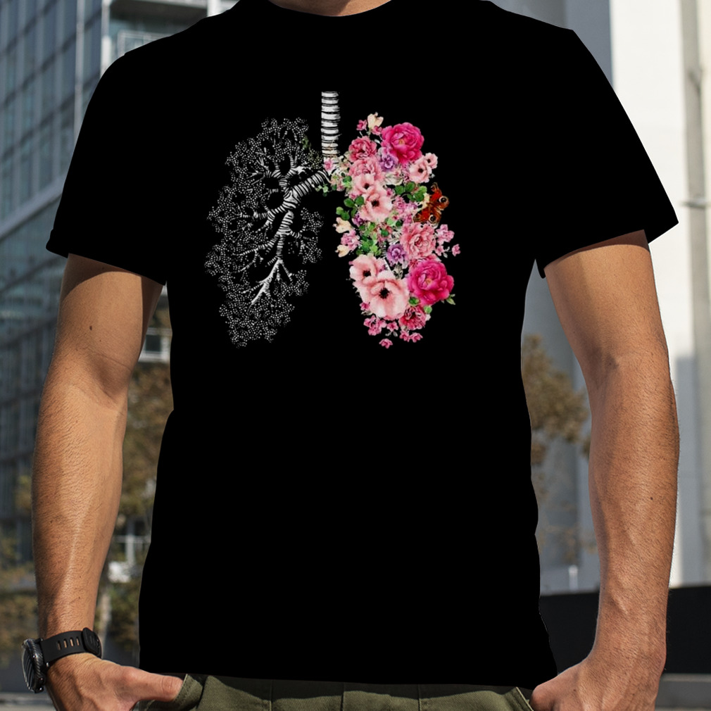 Lungs Cancer Awareness Bloomi Anatomy T-Shirt