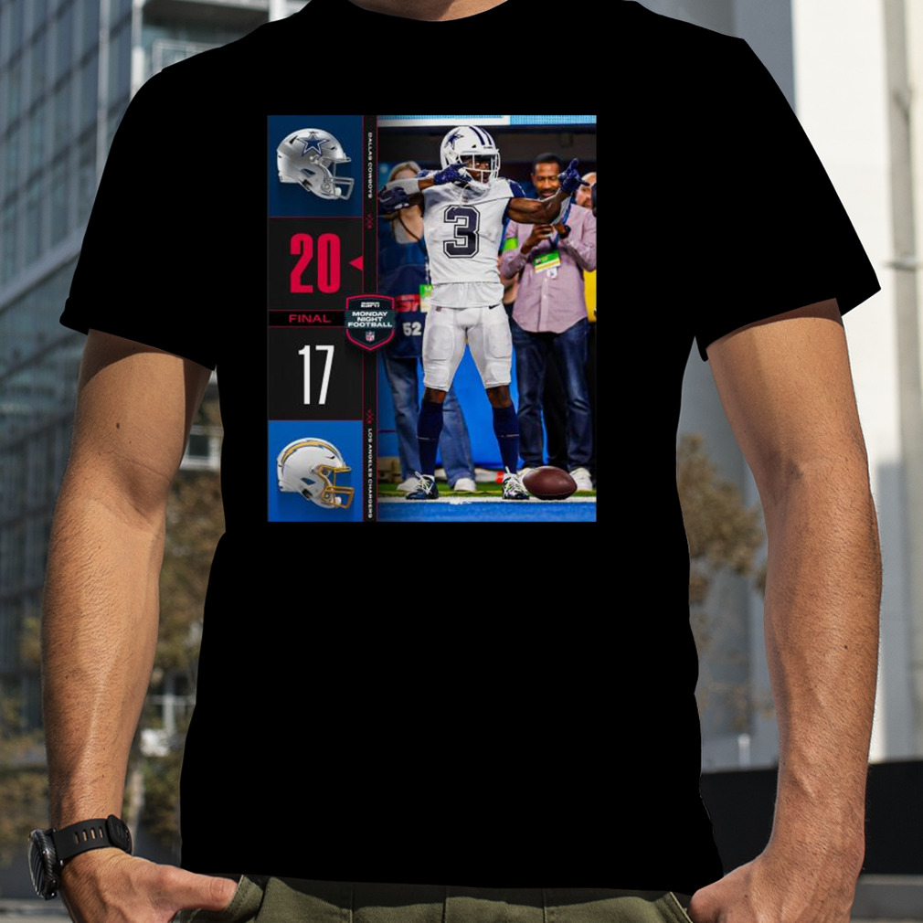 Dallas Cowboys Wins 20 – 17 Los Angeles Chargers Nfl 2023 Espn Monday Night Football Final Score Shirt