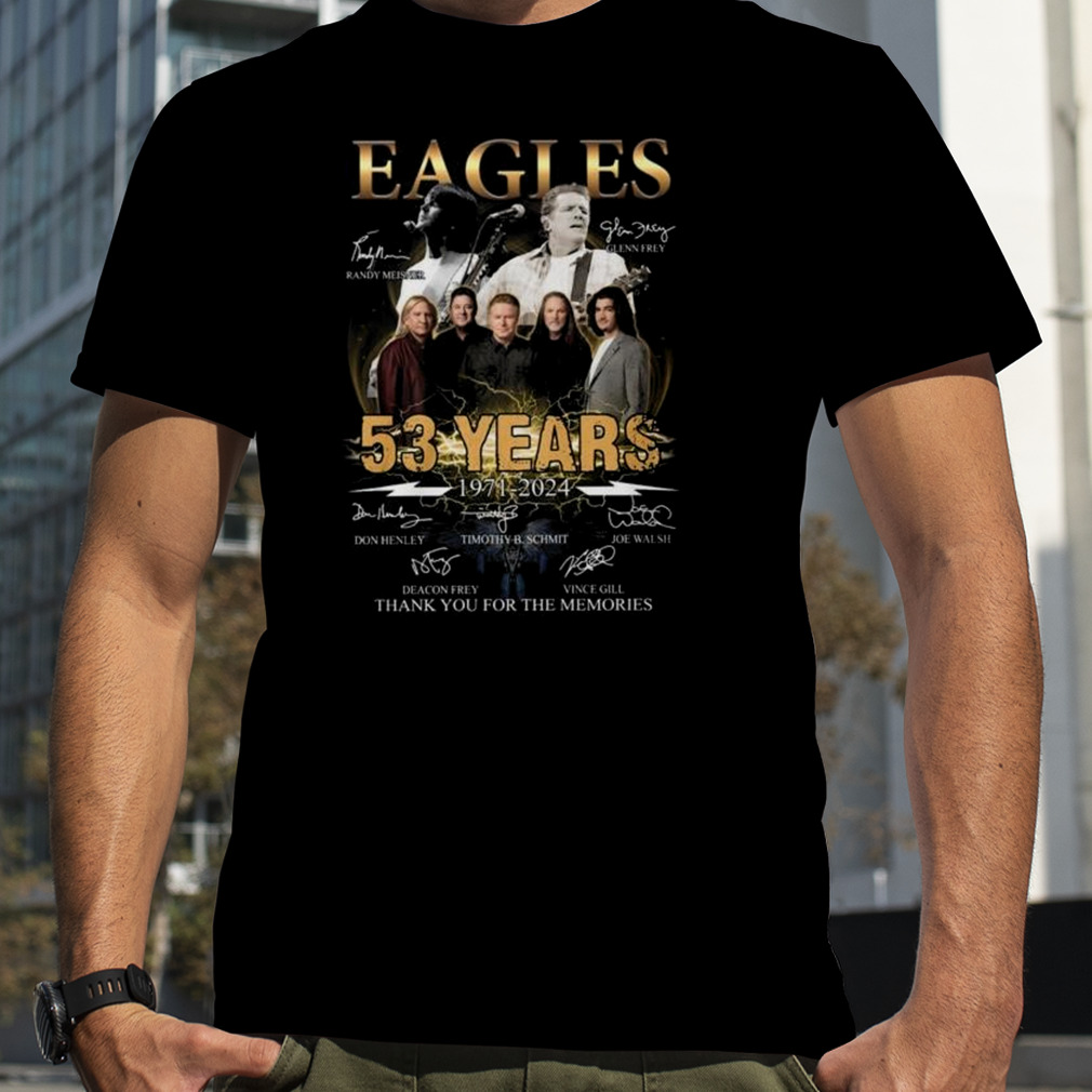 Eagles 53 Years 1971 2024 Signatures Thank You For The Memories Shirt