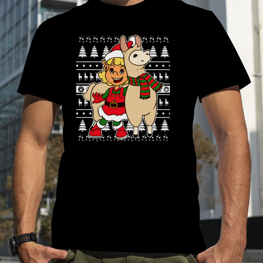 Funny Elf Llama Christmas shirt