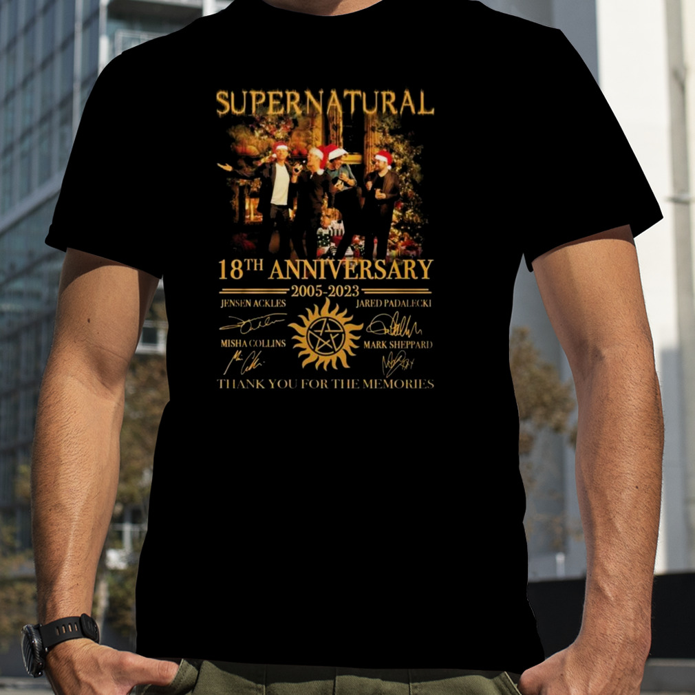 Supernatural Christmas 18th Anniversary 2005-2023 Thank You For The Memories Signature T-shirt