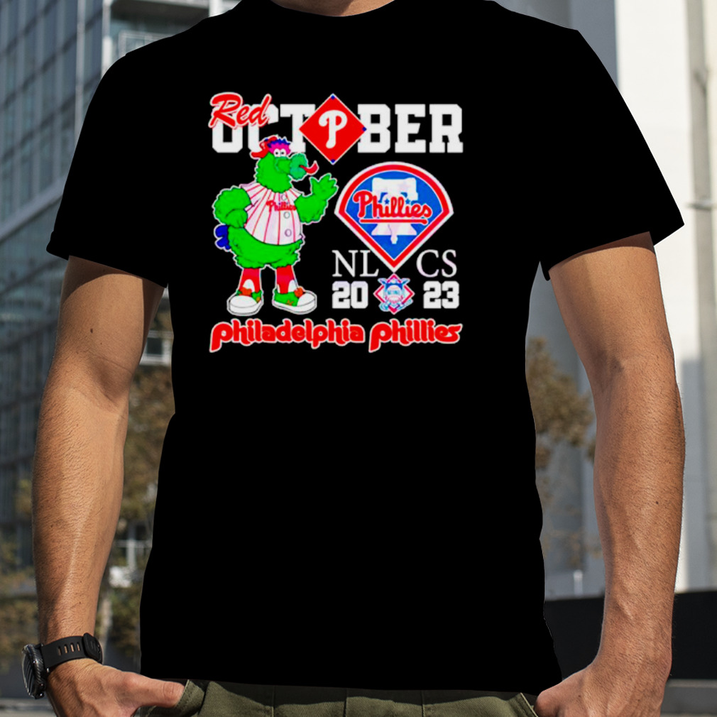 Red October 2023 Nlcs Philadelphia Phillies Mascot T-shirt Ladies Tee