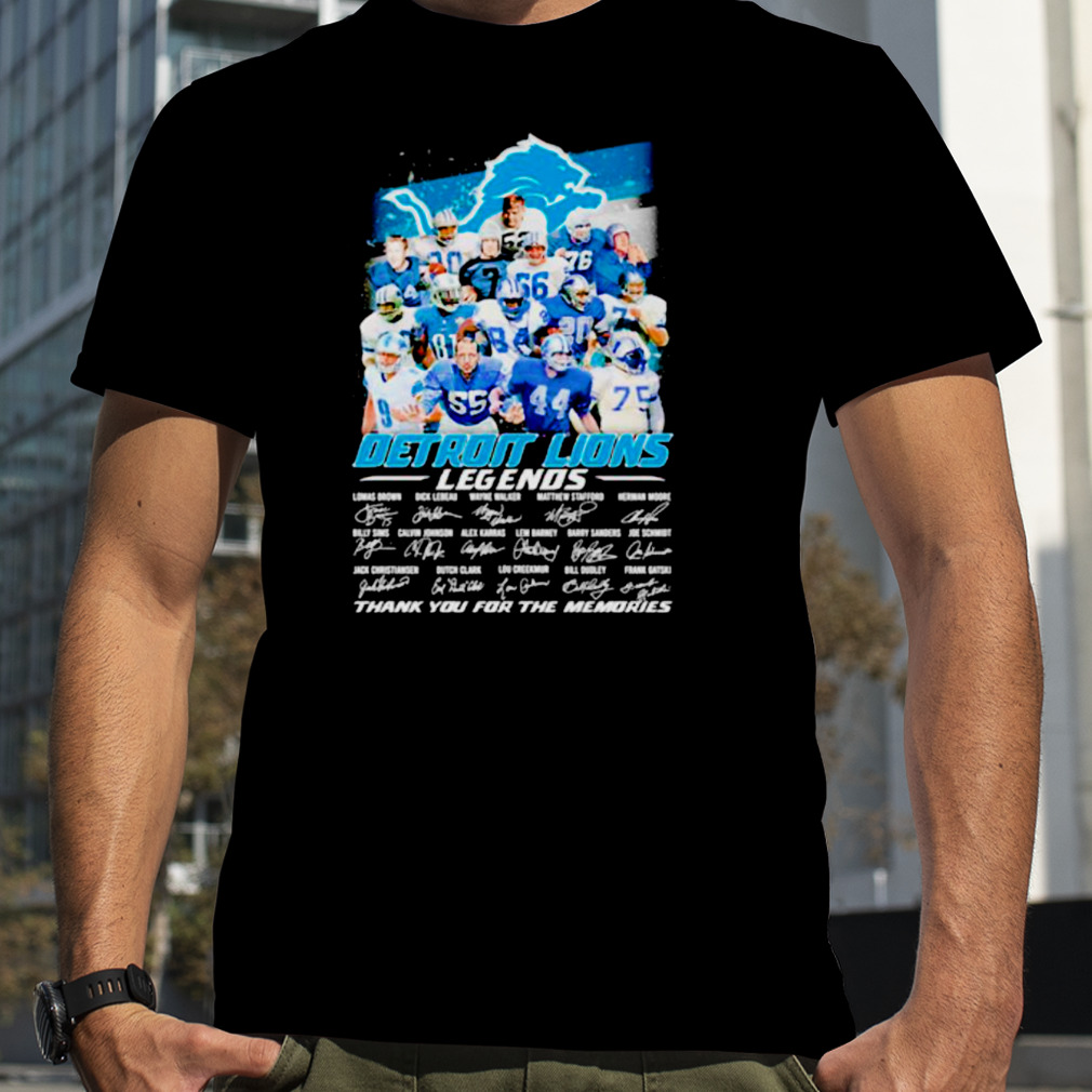 Detroit Lions Legends thank you for the memories signatures shirt