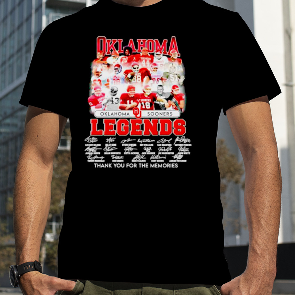 Oklahoma Sooners Legends thank you for the memories names and signaturs shirt