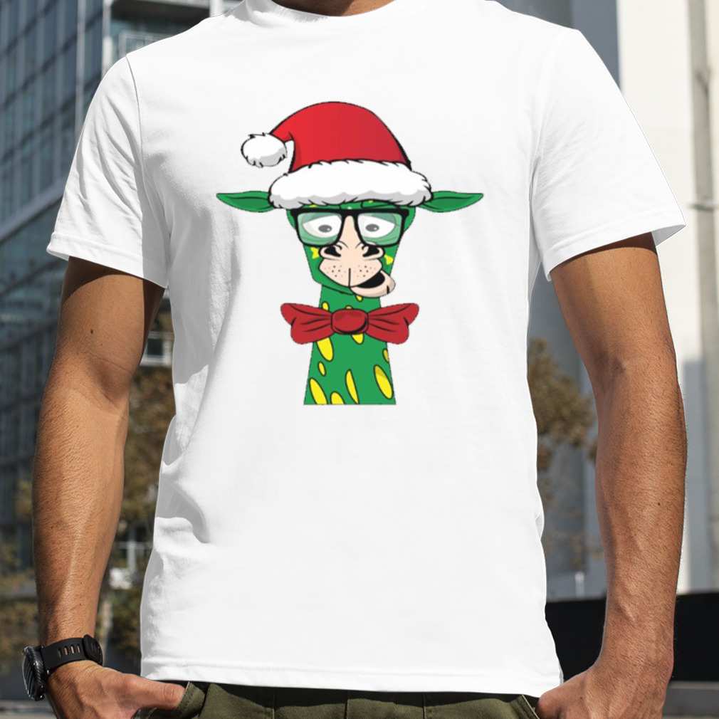 Christmas Giraffe With Glasses shirt