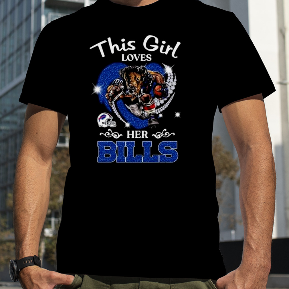 This Girl Loves Her Buffalo Bills Mascot Diamond Heart Shirt