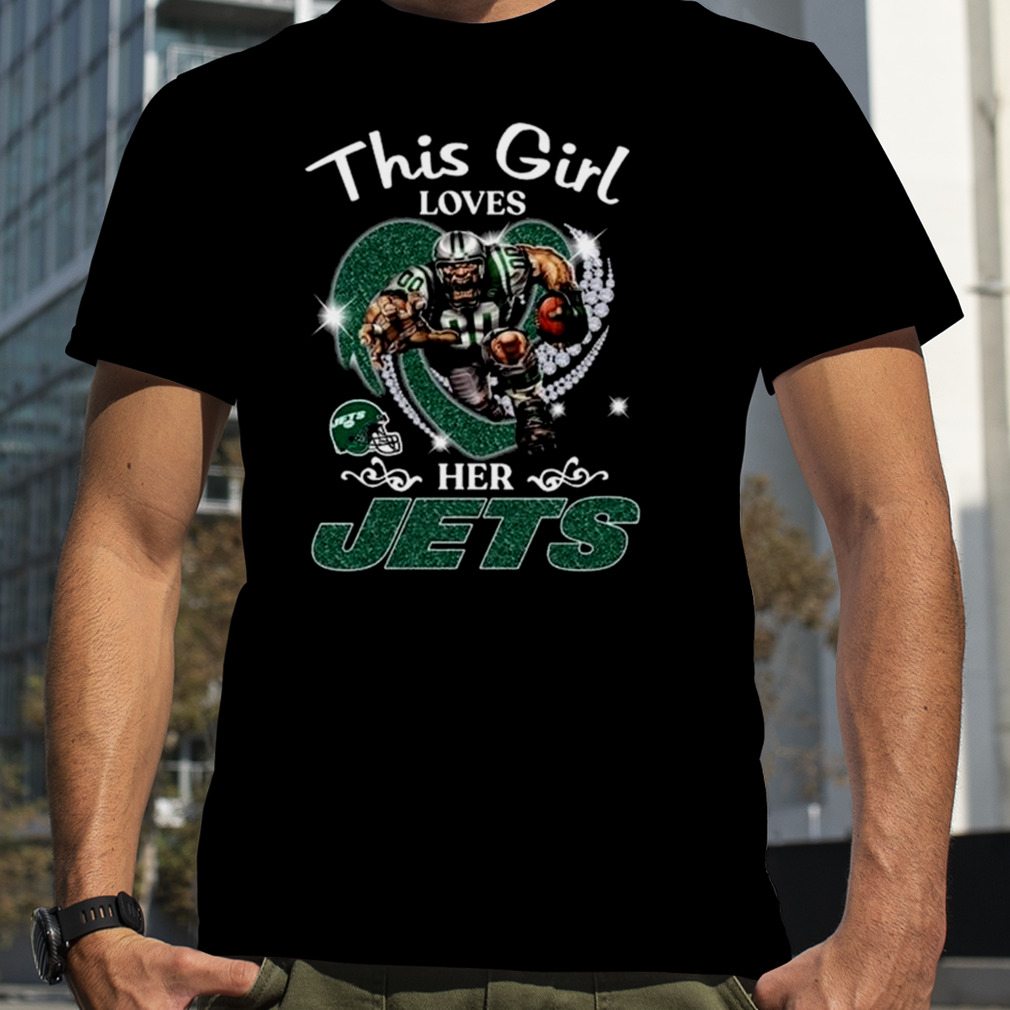 This Girl Loves Her New York Jets Mascot Diamond Heart Shirt