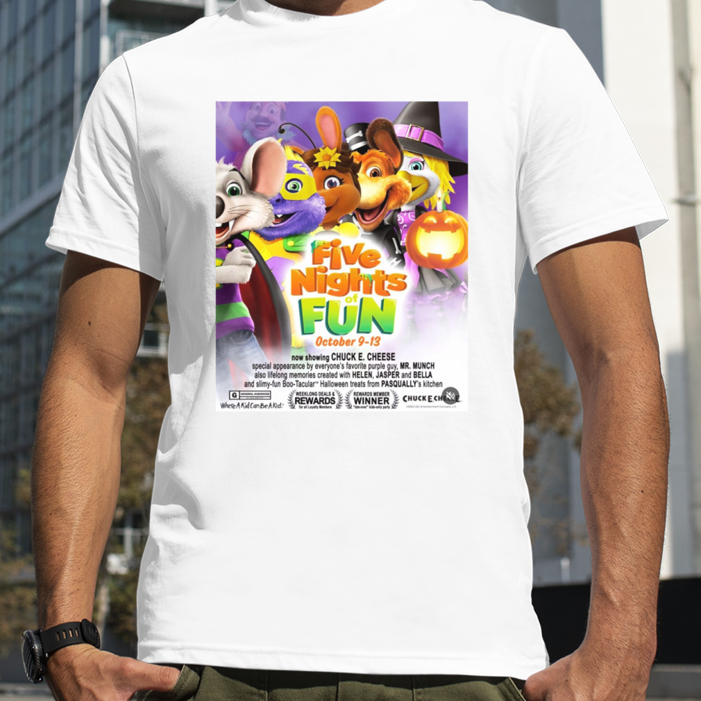 Chuck E Cheese Five Nights Of Fun FNAF Parody Event T-Shirt