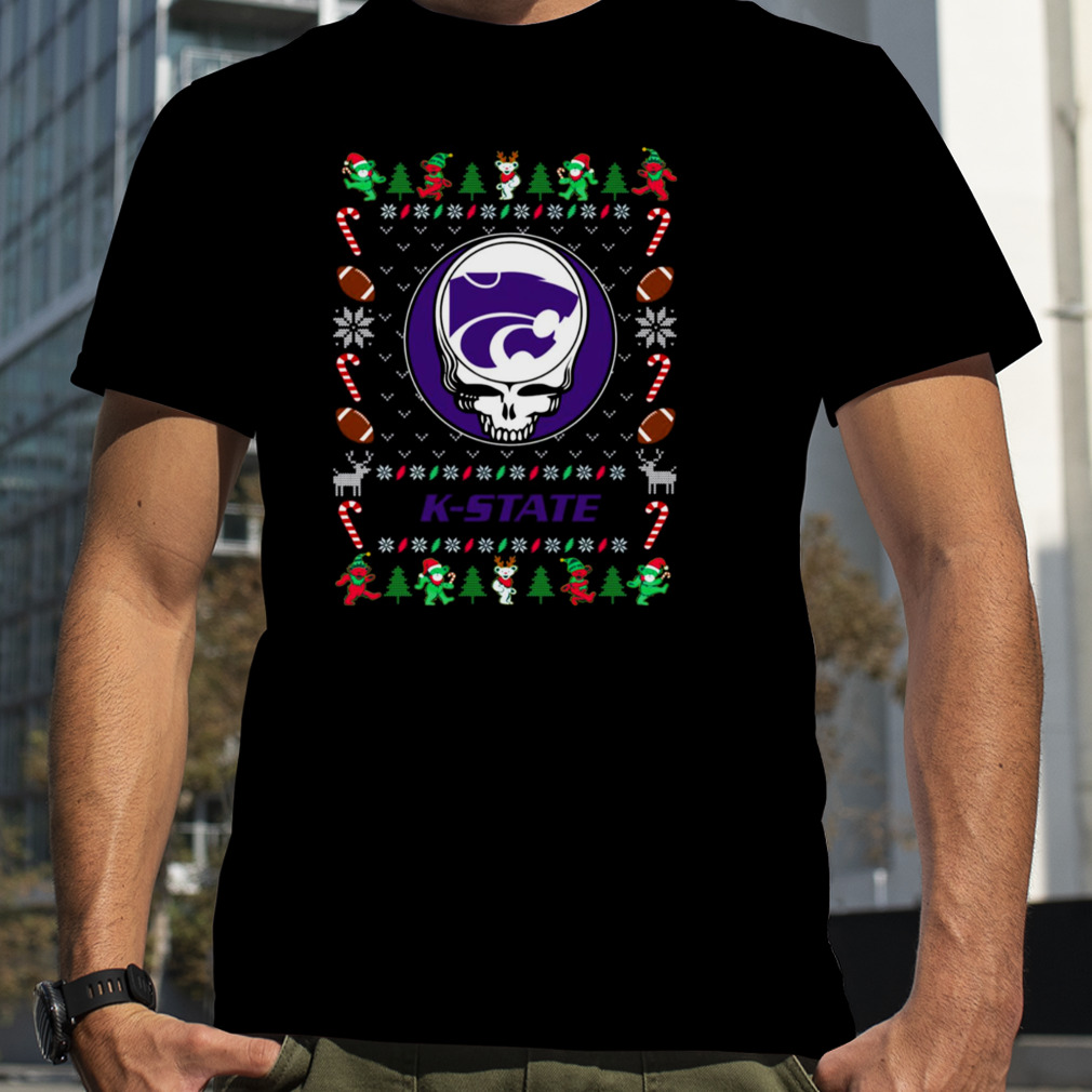 Kansas State Wildcats Grateful Dead Ugly Christmas Sweatshirt