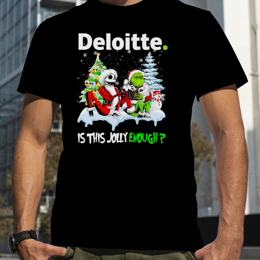 Santa Jack skellington and Grinch Deloitte is this jolly enough shirt