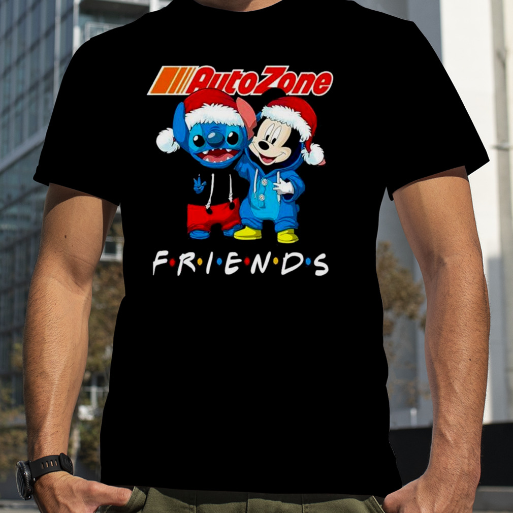 Stitch And Mickey Mouse Auto Zone Friends Merry Christmas shirt