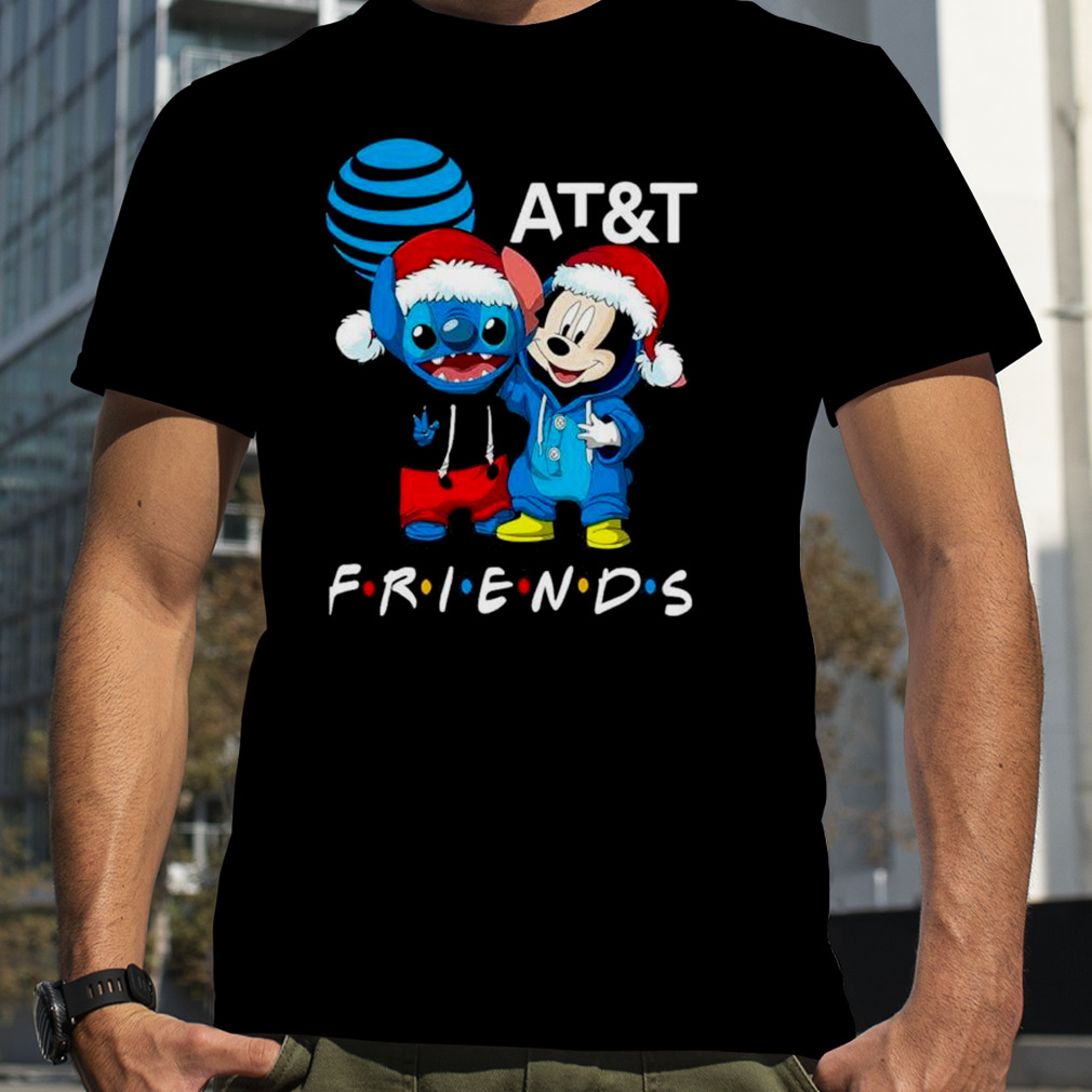 Stitch and Mickey Mouse AT and T Friends Merry Christmas shirt