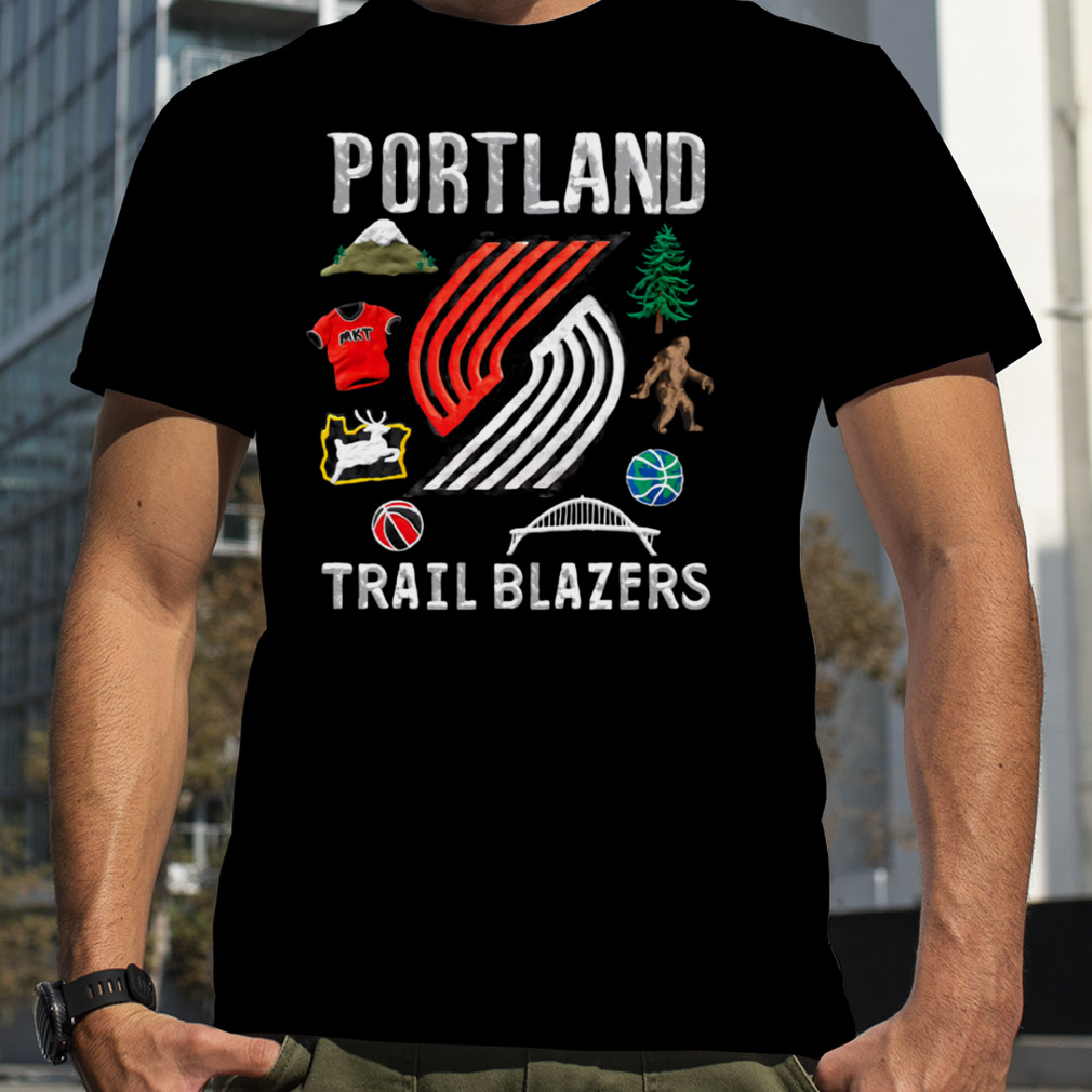 Portland Trail Blazers NBA Black Claymation T-Shirt