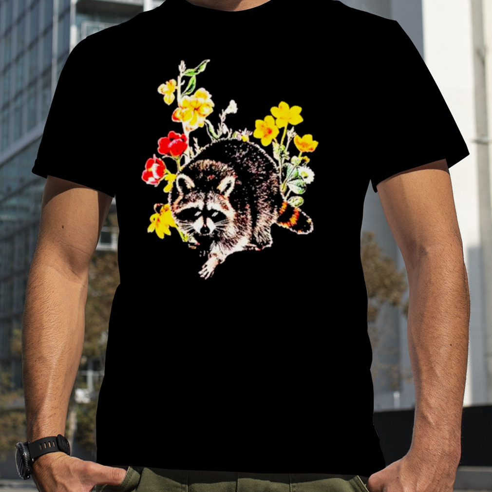 Raccoon with Flowers shirt