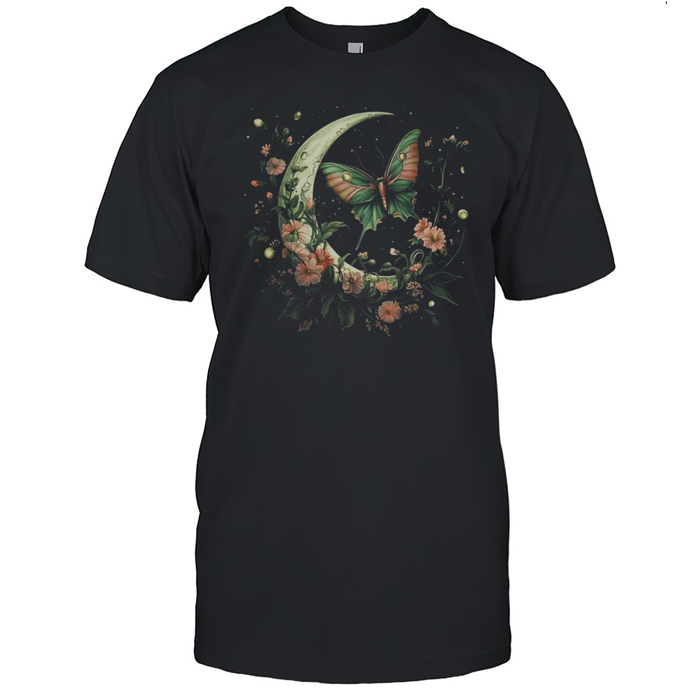 Goblincore Moth And Butterfly Moonphases Cottagecore Flower  Classic Men's T-shirt