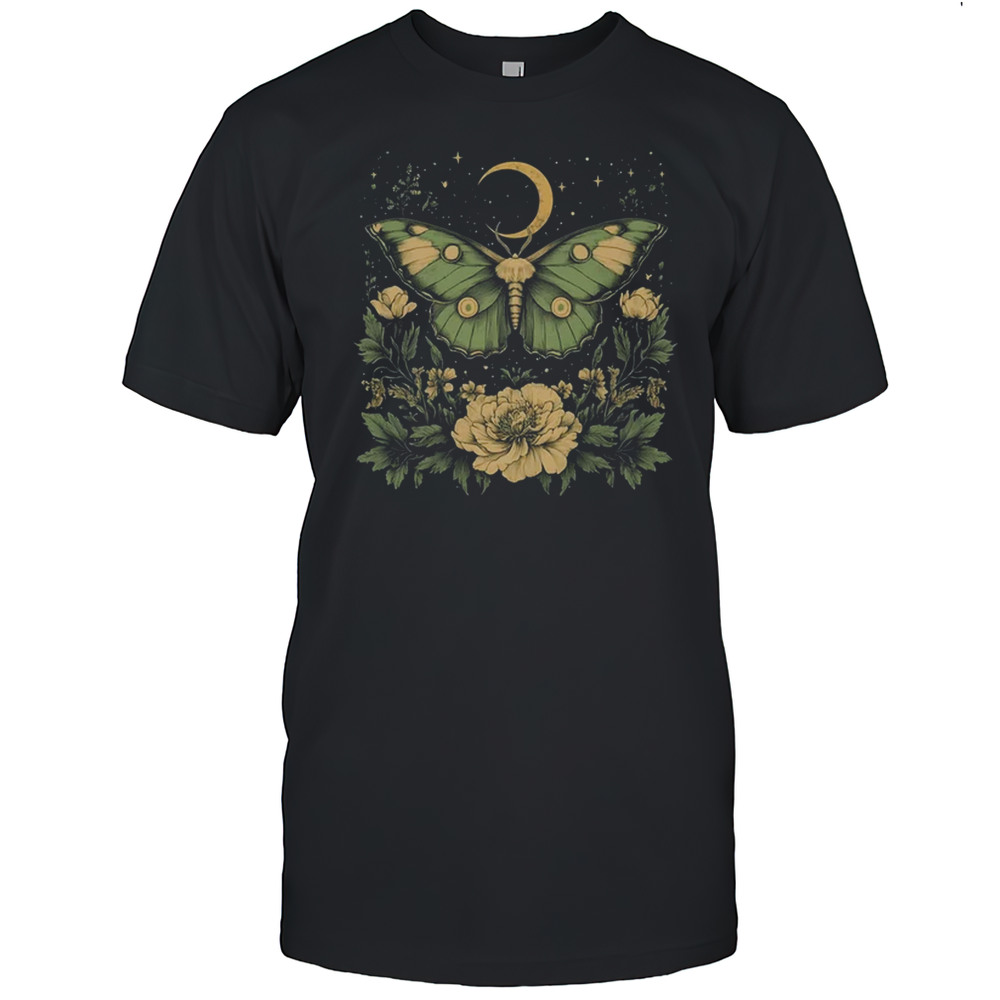 Goblincore Moth And Butterfly Moonphases Flowers Cottagecore  Classic Men's T-shirt