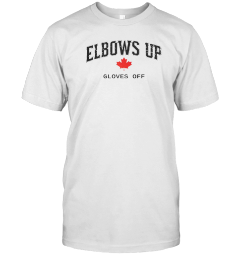 Elbows Up Gloves Off Hockey Canada Flag  Classic Men's T-shirt